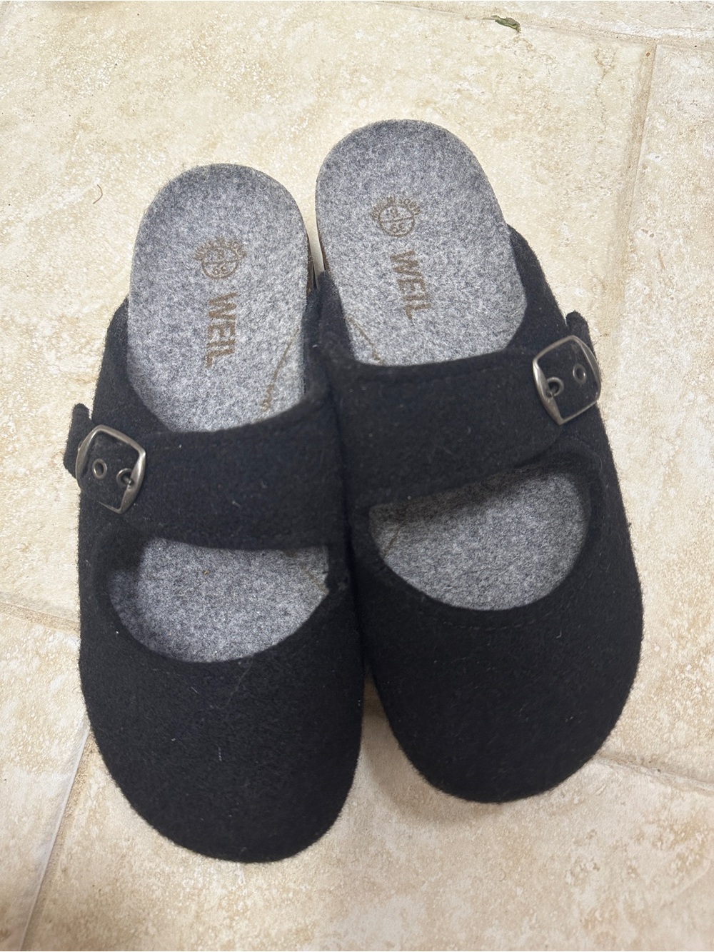 Dr. Andrew Weil Orthaheel Fiesta wool slippers Black Sz 8 / 39